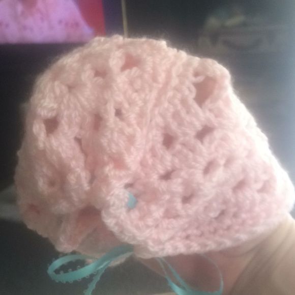 Handmade newborn-6mos baby bonnet. Bundle item only - Picture 2 of 3